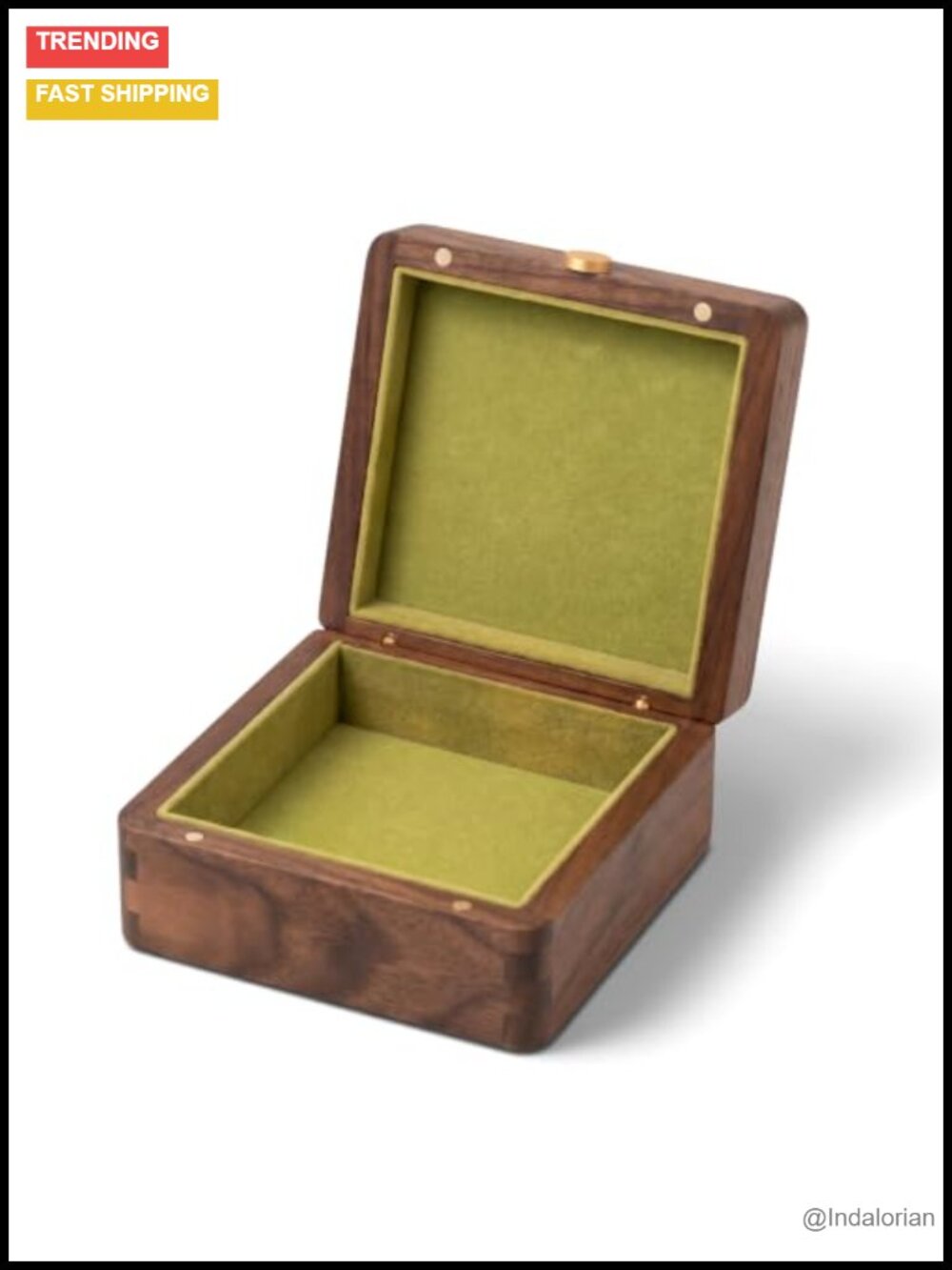 Handcrafted Solid Black Walnut Wood Jewelry Box Organizer Divided Storage
